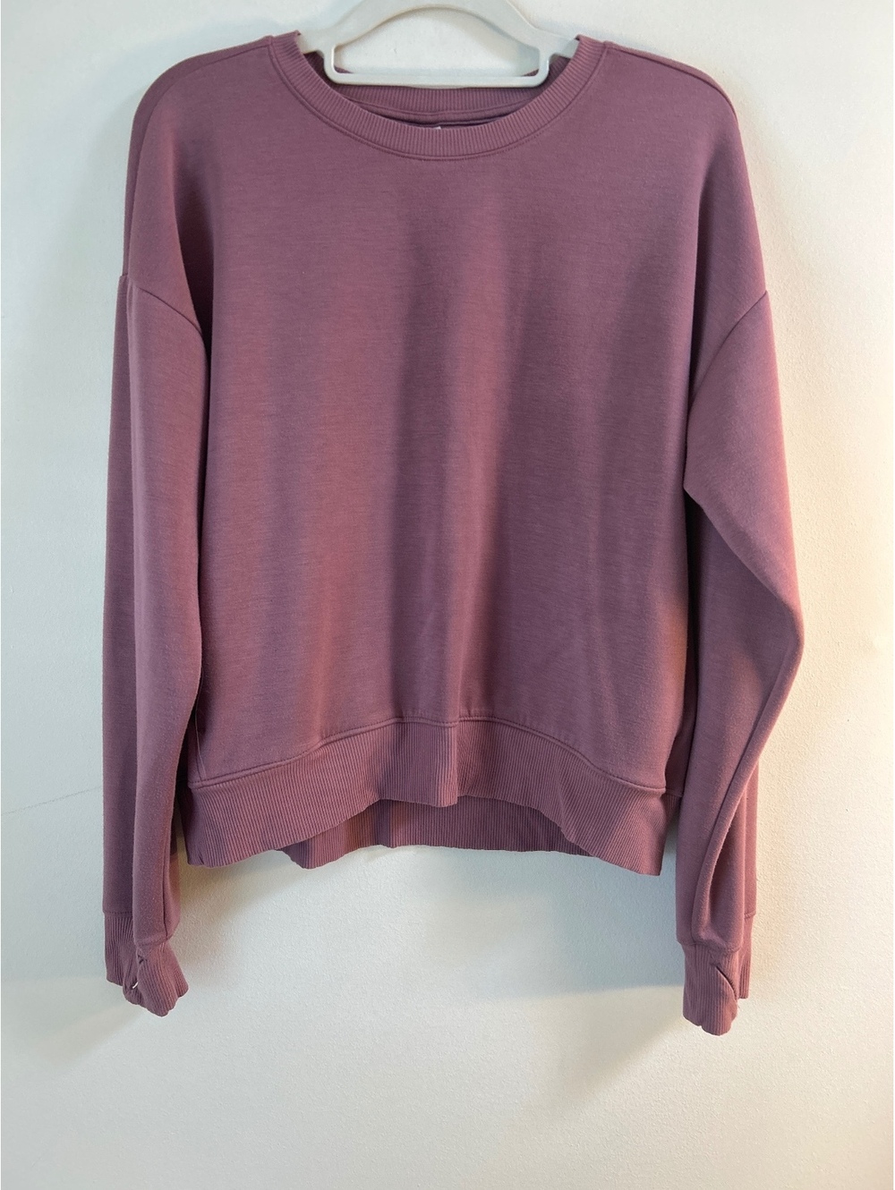 Stylus Mauve Pocketed Crewneck Sweatshirt, Size Small